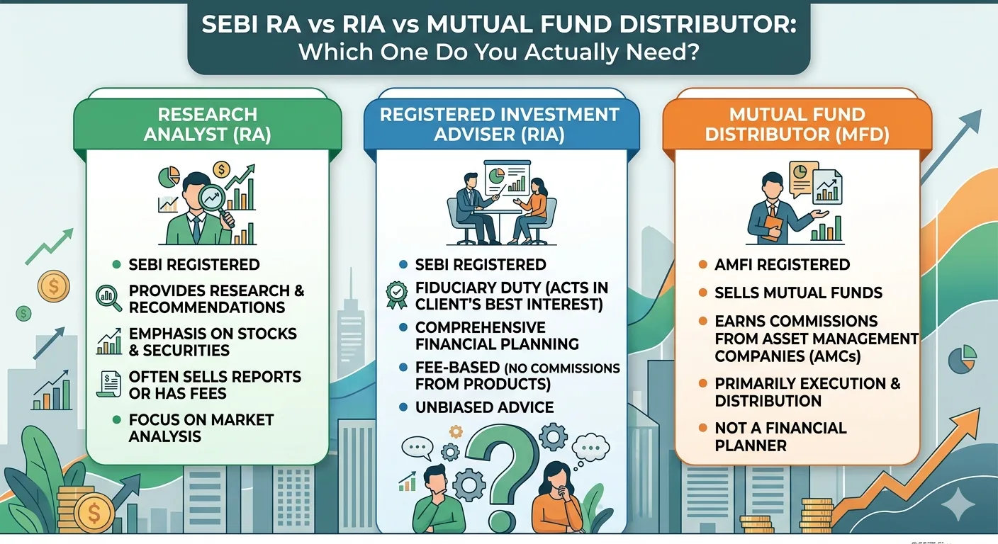 SEBI RA vs RIA vs Mutual Fund Distributor: Which One Do You Actually Need?