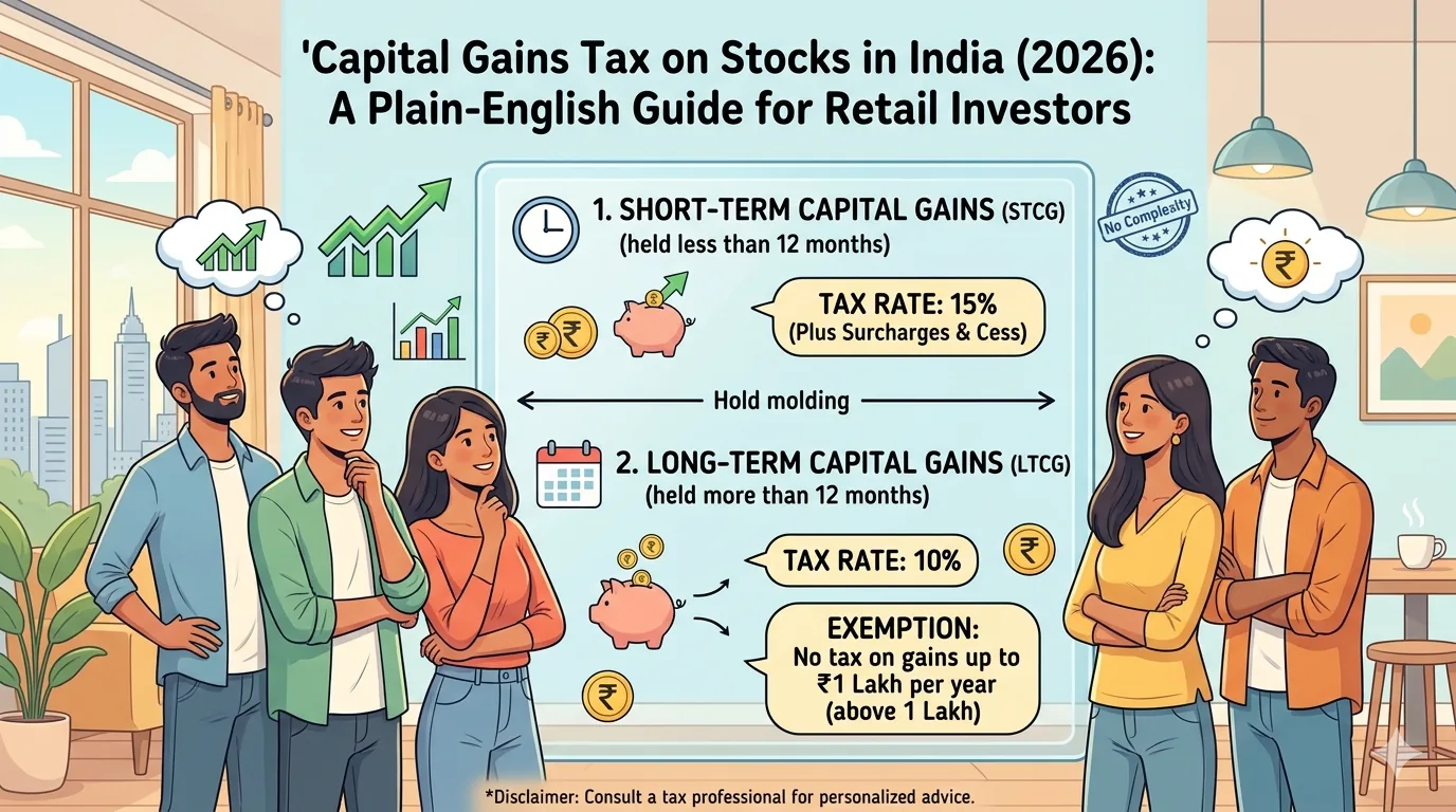 Capital Gains Tax on Stocks in India (2026): A Plain-English Guide for Retail Investors