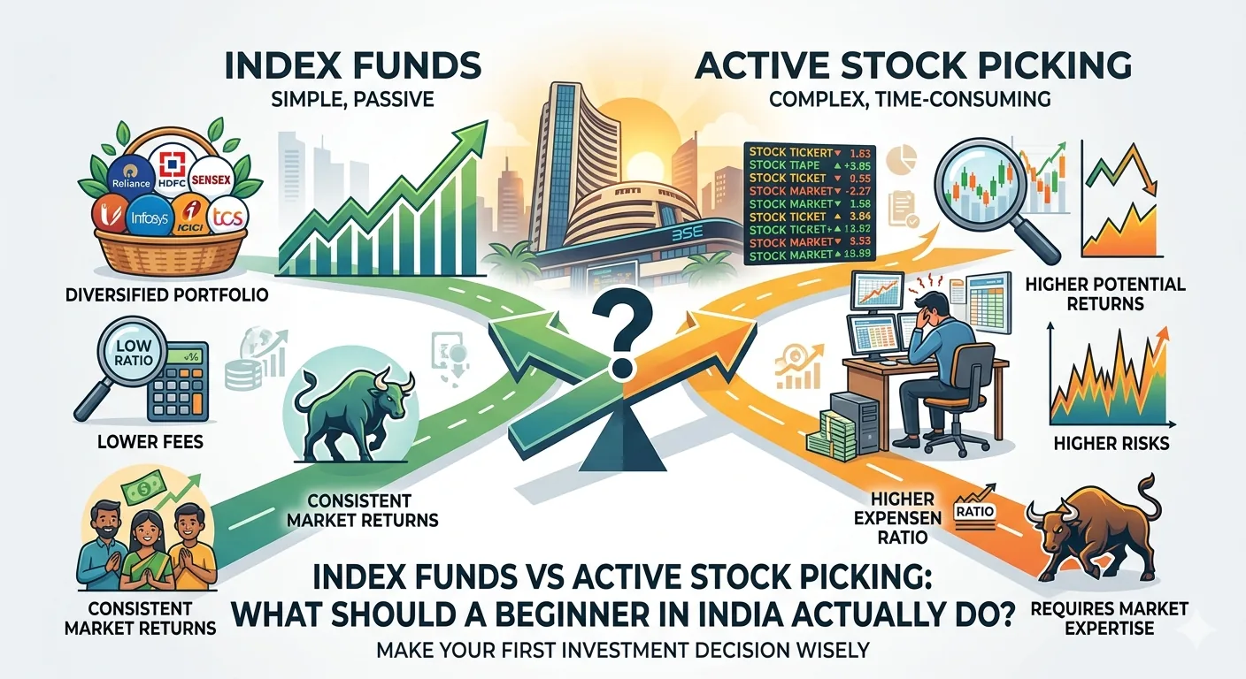 Index Funds vs Active Stock Picking: What Should a Beginner in India Actually Do?